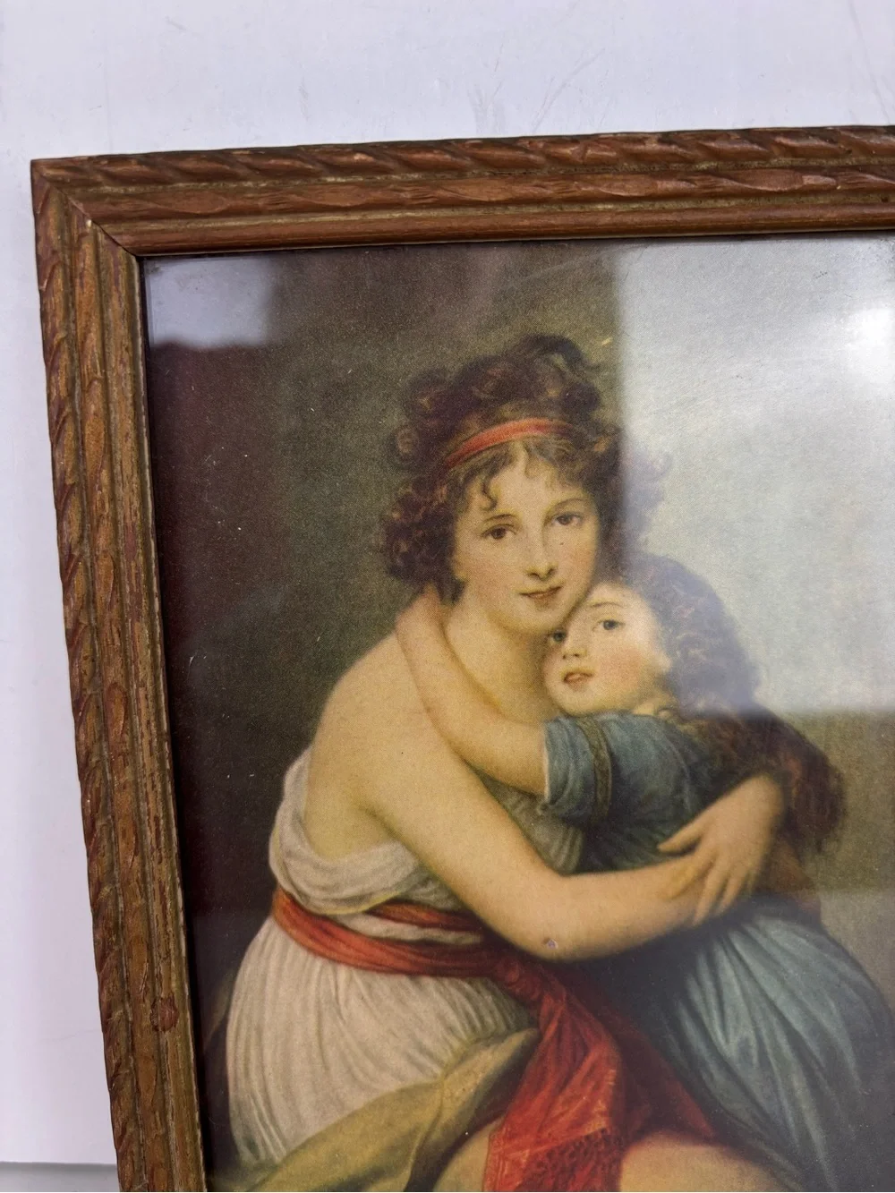 VTG Elizabeth Vigee Le Bruno’s “self-portrait with her Daughter”print-wood frame